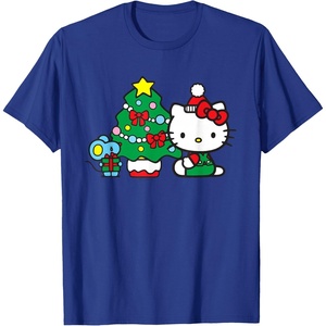 image:imageHello Kitty Christmas Tree Tee Shirt TShirtRoyal Blue