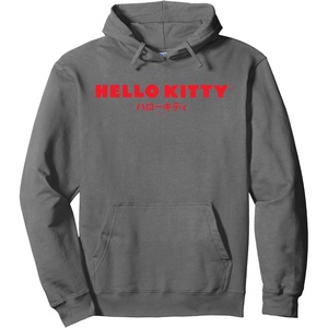 image:imageHello Kitty Classic Logo in Japanese Hoodie Pullover HoodieAsphalt Grey