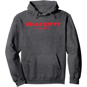 image:imageHello Kitty Classic Logo in Japanese Hoodie Pullover HoodieDark Heather Grey