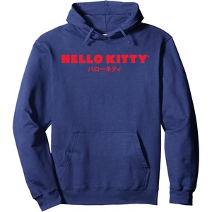 image:imageHello Kitty Classic Logo in Japanese Hoodie Pullover HoodieNavy Blue