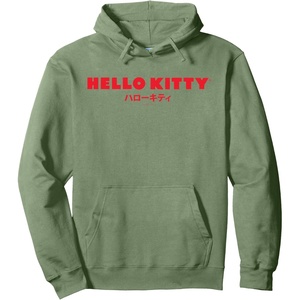 image:imageHello Kitty Classic Logo in Japanese Hoodie Pullover HoodieSage Green