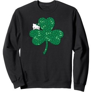 image:imageHello Kitty Clover amp Bows Saint Patricks Day SweatshirtBlack