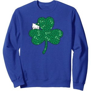 image:imageHello Kitty Clover amp Bows Saint Patricks Day SweatshirtRoyal Blue