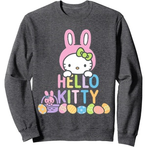 image:imageHello Kitty Easter Bunny Logo Sweatshirt SweatshirtDark Heather Grey