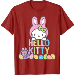 image:imageHello Kitty Easter Bunny Logo Tee Shirt TShirtCranberry Red