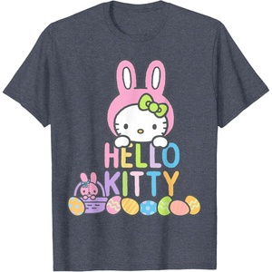 image:imageHello Kitty Easter Bunny Logo Tee Shirt TShirtHeather Blue