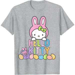 image:imageHello Kitty Easter Bunny Logo Tee Shirt TShirtHeather Grey