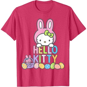 image:imageHello Kitty Easter Bunny Logo Tee Shirt TShirtRed Heather