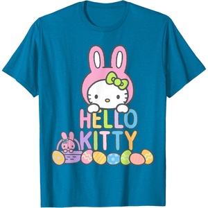image:imageHello Kitty Easter Bunny Logo Tee Shirt TShirtSapphire Blue