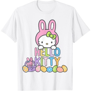 image:imageHello Kitty Easter Bunny Logo Tee Shirt TShirtWhite