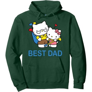 image:imageHello Kitty Fathers Day Best Dad Pullover HoodieDark Green