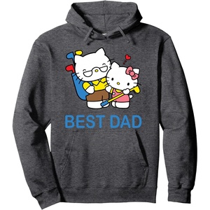image:imageHello Kitty Fathers Day Best Dad Pullover HoodieDark Heather Grey