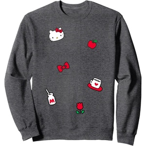image:imageHello Kitty Favorite Things Patches Long Sleeve SweatshirtDark Heather Grey
