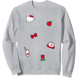image:imageHello Kitty Favorite Things Patches Long Sleeve SweatshirtHeather Grey