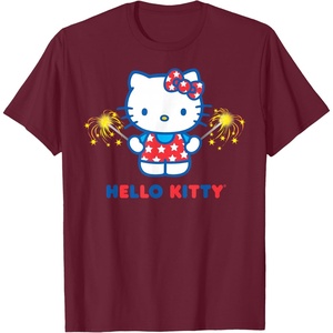 image:imageHello Kitty Fireworks Sparklers USA Americana Patriotic Star TShirtBurgundy
