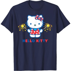 image:imageHello Kitty Fireworks Sparklers USA Americana Patriotic Star TShirtNavy Blue