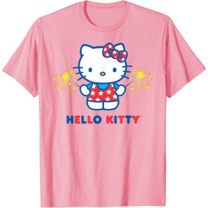 image:imageHello Kitty Fireworks Sparklers USA Americana Patriotic Star TShirtPink