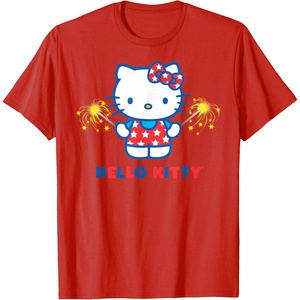image:imageHello Kitty Fireworks Sparklers USA Americana Patriotic Star TShirtRed