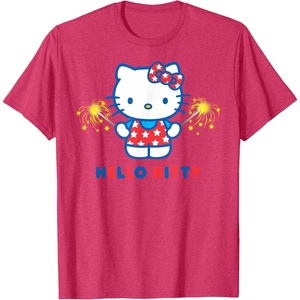 image:imageHello Kitty Fireworks Sparklers USA Americana Patriotic Star TShirtRed Heather