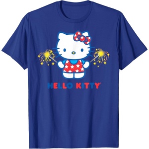 image:imageHello Kitty Fireworks Sparklers USA Americana Patriotic Star TShirtRoyal Blue