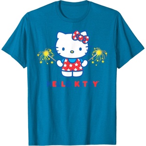image:imageHello Kitty Fireworks Sparklers USA Americana Patriotic Star TShirtSapphire Blue