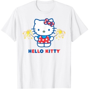 image:imageHello Kitty Fireworks Sparklers USA Americana Patriotic Star TShirtWhite