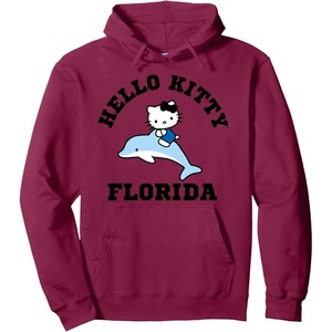image:imageHello Kitty Florida Dolphin Hoodie Pullover HoodieBurgundy