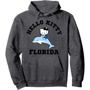 image:imageHello Kitty Florida Dolphin Hoodie Pullover HoodieDark Heather Grey