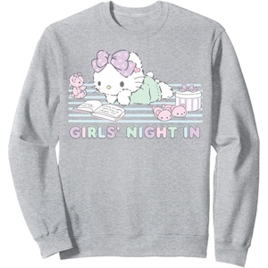 image:imageHello Kitty Girls Night In Reading SweatshirtHeather Grey