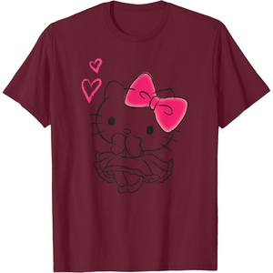 image:imageHello Kitty Girly Hearts Tee Shirt TShirtBurgundy