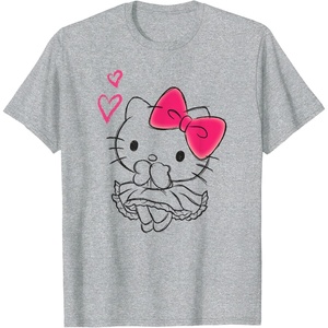 image:imageHello Kitty Girly Hearts Tee Shirt TShirtHeather Grey