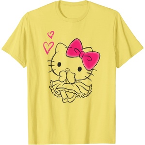 image:imageHello Kitty Girly Hearts Tee Shirt TShirtLemon Yellow