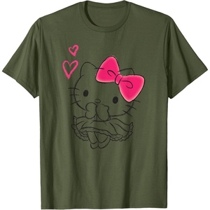 image:imageHello Kitty Girly Hearts Tee Shirt TShirtOlive Green