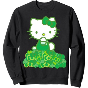 image:imageHello Kitty Green Bows and Clovers Sweatshirt SweatshirtBlack