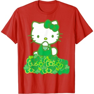 image:imageHello Kitty Green Bows and Clovers Tee Shirt TShirtRed