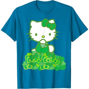image:imageHello Kitty Green Bows and Clovers Tee Shirt TShirtSapphire Blue