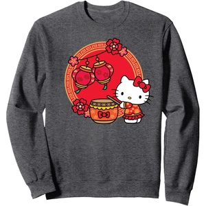 image:imageHello Kitty Happy Lunar New Year SweatshirtDark Heather Grey