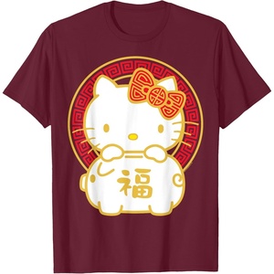 image:imageHello Kitty Happy Lunar New Year Year of The Pig Tee Shirt TShirtBurgundy