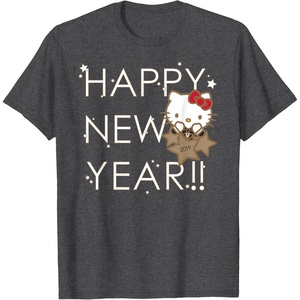image:imageHello Kitty Happy New Year 2019 Tee Shirt TShirtDark Heather Grey
