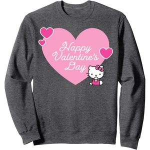 image:imageHello Kitty Happy Valentines Day SweatshirtDark Heather Grey
