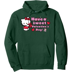 image:imageHello Kitty Have A Sweet Valentines Day Pullover HoodieDark Green