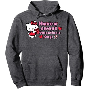 image:imageHello Kitty Have A Sweet Valentines Day Pullover HoodieDark Heather Grey