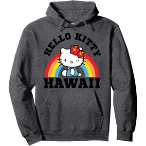 image:imageHello Kitty Hawaii Rainbow Hoodie Pullover HoodieDark Heather Grey