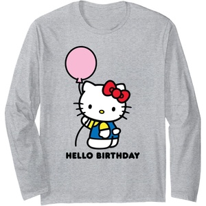 image:imageHello Kitty Hello Birthday Long Sleeve TShirtHeather Grey
