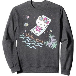 image:imageHello Kitty Hello Summer Sweatshirt SweatshirtDark Heather Grey
