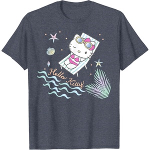 image:imageHello Kitty Hello Summer Tee Shirt TShirtHeather Blue