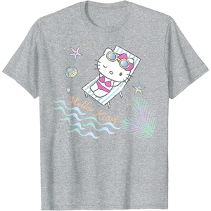 image:imageHello Kitty Hello Summer Tee Shirt TShirtHeather Grey