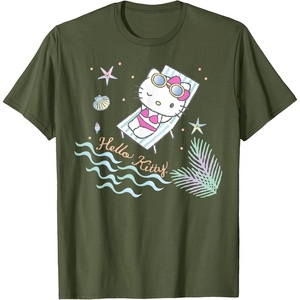 image:imageHello Kitty Hello Summer Tee Shirt TShirtOlive Green