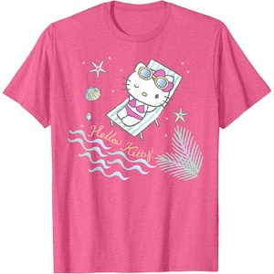 image:imageHello Kitty Hello Summer Tee Shirt TShirtPink Heather