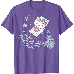 image:imageHello Kitty Hello Summer Tee Shirt TShirtPurple Heather